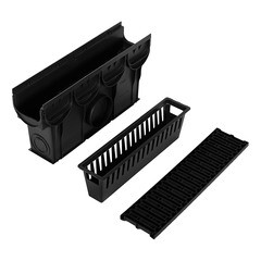 Пескоуловитель для лотка водоотводного пластиковый 500х133х250 мм Standartpark Spark 2/3 с пластиковой решеткой (888081) - фото 2