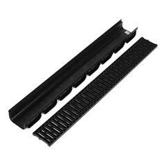 Лоток водоотводный пластиковый 1000х125х70 мм Standartpark Spark 2 с пластиковой решеткой класс А15 (8818) - фото 2