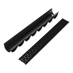 Лоток водоотводный пластиковый 1000х130х100 мм Standartpark Spark 3 с пластиковой решеткой класс А15 (88208) - фото 2