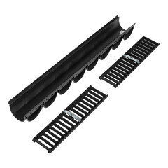 Лоток водоотводный пластиковый 1000х130х100 мм Standartpark Spark 3 с чугунной решеткой класс С250 (882033) - фото 2