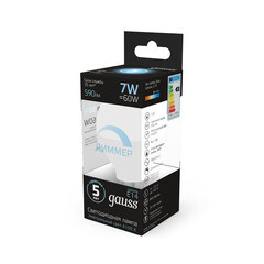 Лампа светодиодная Gauss E14 4100К 7 Вт 590 Лм 175-240 В шар тонированная диммируемая - фото 6