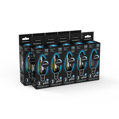 Лампа светодиодная филаментная Gauss E14 4100К 5 Вт 450 Лм 175-240 В свеча прозрачная диммируемая - фото 6