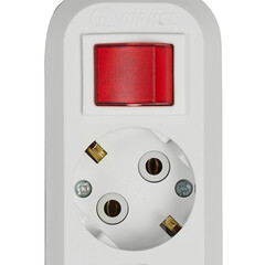 Колодка электрическая 3 розетки Makel 16 А 250 В 2,2 кВт с выключателем белая (MGP211) - фото 2