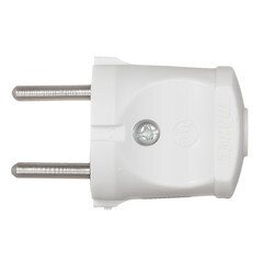 Вилка прямая без заземления 6 А 230 В Makel белая (10001) - фото 2