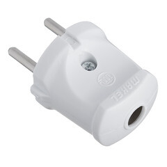 Вилка прямая без заземления 6 А 230 В Makel белая (10001) - фото 3