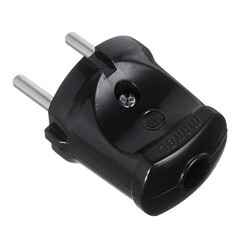 Вилка прямая без заземления 6 А 230 В Makel черная (10051) - фото 3