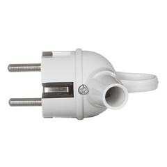 Вилка угловая с заземлением 16 А 250 В Makel с кольцом белая (10037) - фото 3