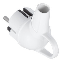 Вилка угловая с заземлением 16 А 250 В Makel с кольцом белая (10037) - фото 2