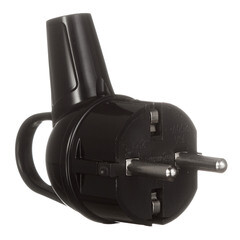 Изображение товара Вилка угловая с заземлением 16 А 250 В Makel с кольцом черная (10038)