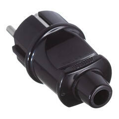 Вилка прямая с заземлением 16 А 250 В Makel черная (10052) - фото 2