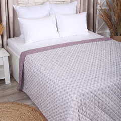 Покрывало 200х220 см Melissa Витраж двустороннее стеганое пыльно-розовое (509172/1) - фото 4