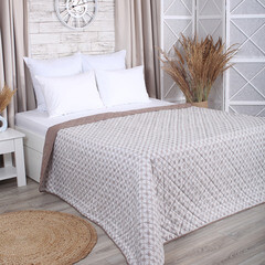 Покрывало 200х220 см Melissa Витраж двустороннее стеганое коричневое (509172/4) - фото 2