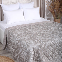 Покрывало 200х220 см Melissa Ботаник двустороннее стеганое серо-бежевое (509171/5) - фото 3