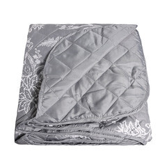 Изображение товара Покрывало 200х220 см Melissa Ботаник двустороннее стеганое серое (509171/3)