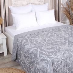 Покрывало 200х220 см Melissa Ботаник двустороннее стеганое серое (509171/3) - фото 2