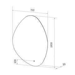 Зеркало с подсветкой фигурное 70х100 см с сенсорным включением Continent Averio (ЗЛП2378) - фото 3