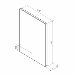 Зеркало с подсветкой прямоугольное 50х70 см бесконтактный сенсор Continent Valbon (ЗЛП2380) - фото 3