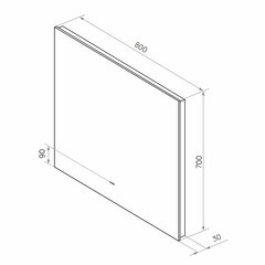 Зеркало с подсветкой прямоугольное 80х70 см бесконтактный сенсор Continent Valbon (ЗЛП2383) - фото 2