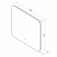 Зеркало с подсветкой квадратное 60х60 см бесконтактный сенсор Continent Braga (ЗЛП2385) - фото 3