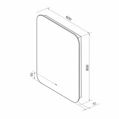 Зеркало с подсветкой прямоугольное 60х80 см бесконтактный сенсор Continent Braga (ЗЛП2386) - фото 4