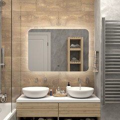 Зеркало с подсветкой прямоугольное 100х70 см бесконтактный сенсор Continent Braga (ЗЛП2388) - фото 5