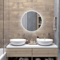 Зеркало с подсветкой круглое 64,5 см бесконтактный сенсор с подогревом Continent Circulo (ЗЛП2389) - фото 3