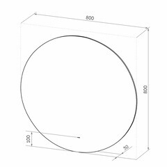 Зеркало с подсветкой круглое 80 см бесконтактный сенсор Continent Circulo (ЗЛП2390) - фото 3