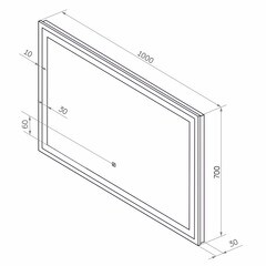 Зеркало с подсветкой прямоугольное 100х70 см бесконтактный сенсор Continent Amora (ЗЛП2391) - фото 5