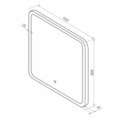 Зеркало с подсветкой квадратное 60х60 см с сенсорным включением Continent Valongo (ЗЛП2392) - фото 2