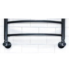 Вентиль с круглой ручкой для полотенцесушителя ЛД 1/2х3/4 черный матовый (2 шт.) - фото 4