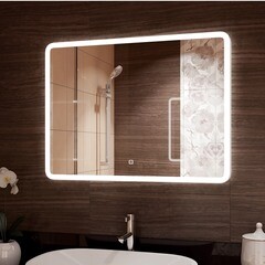 Зеркало с подсветкой прямоугольное 90х70 см с сенсорным включением Continent Valongo (ЗЛП2394) - фото 2