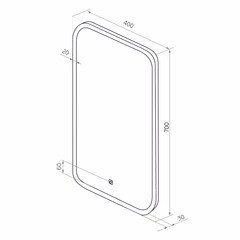 Зеркало с подсветкой прямоугольное 40х70 см с сенсорным включением Continent Horta (ЗЛП2396) - фото 4