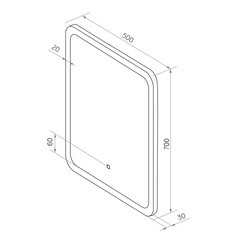 Зеркало с подсветкой прямоугольное 50х70 см с сенсорным включением Continent Horta (ЗЛП2397) - фото 5