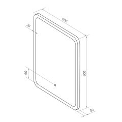 Зеркало с подсветкой прямоугольное 60х80 см с сенсорным включением Continent Horta (ЗЛП2398) - фото 4