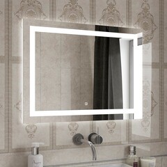 Зеркало с подсветкой прямоугольное 80х60 см с сенсорным включением Continent Valenca (ЗЛП2402) - фото 3