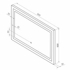 Зеркало с подсветкой прямоугольное 80х60 см с сенсорным включением Continent Valenca (ЗЛП2402) - фото 4