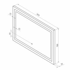 Зеркало с подсветкой прямоугольное 90х70 см с сенсорным включением Continent Valenca (ЗЛП2403) - фото 3