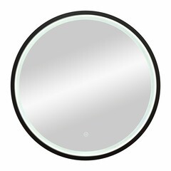 Зеркало с подсветкой круглое 60 см в раме черной с сенсорным включением Continent Tomar (ЗЛП2414) - фото 6