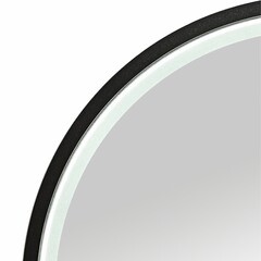Зеркало с подсветкой круглое 60 см в раме черной с сенсорным включением Continent Tomar (ЗЛП2414) - фото 5