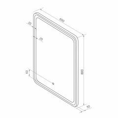 Зеркало с подсветкой прямоугольное 60х80 см в раме черной с сенсорным включением Continent Porto (ЗЛП2416) - фото 4