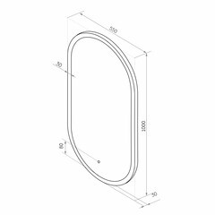 Зеркало с подсветкой овальное 55х100 см с сенсорным включением Continent Gandra (ЗЛП2417) - фото 5