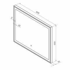 Зеркало с подсветкой прямоугольное 80х60 см с сенсорным включением Continent Maia (ЗЛП2423) - фото 3