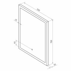 Зеркало с подсветкой прямоугольное 50х70 см с сенсорным включением Continent Lisboa (ЗЛП2424) - фото 3