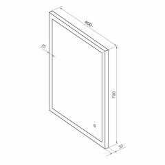 Зеркало с подсветкой прямоугольное 40х70 см бесконтактный сенсор Continent Lisboa (ЗЛП2427) - фото 5