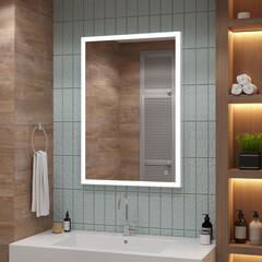 Зеркало с подсветкой прямоугольное 70х100 см бесконтактный сенсор Continent Lisboa (ЗЛП2429) - фото 3