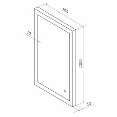 Зеркало с подсветкой прямоугольное 70х100 см бесконтактный сенсор Continent Lisboa (ЗЛП2429) - фото 4