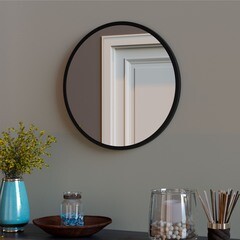 Зеркало круглое 60 см в раме черной Continent Mealhada (ЗЛП2413) - фото 2