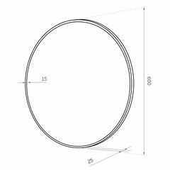 Зеркало круглое 60 см в раме черной Continent Mealhada (ЗЛП2413) - фото 5