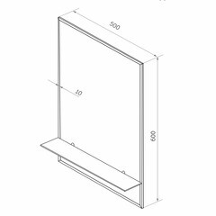 Зеркало с полкой прямоугольное 50х60 см Continent Прямоугольник (В134) - фото 4