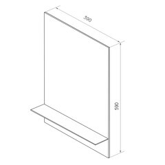 Зеркало с полкой прямоугольное 39х59 см Continent Прямоугольник (В011) - фото 3